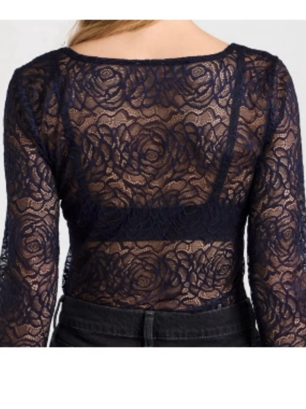 Free People In My Head deep navy body suit Small Like new